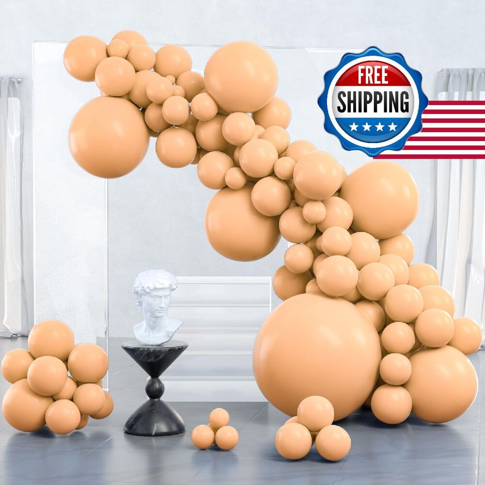 Nude Balloons 100pcs Asst Sizes: 36", 18", 12", 10", 5" - Beige Latex